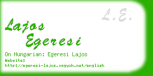 lajos egeresi business card